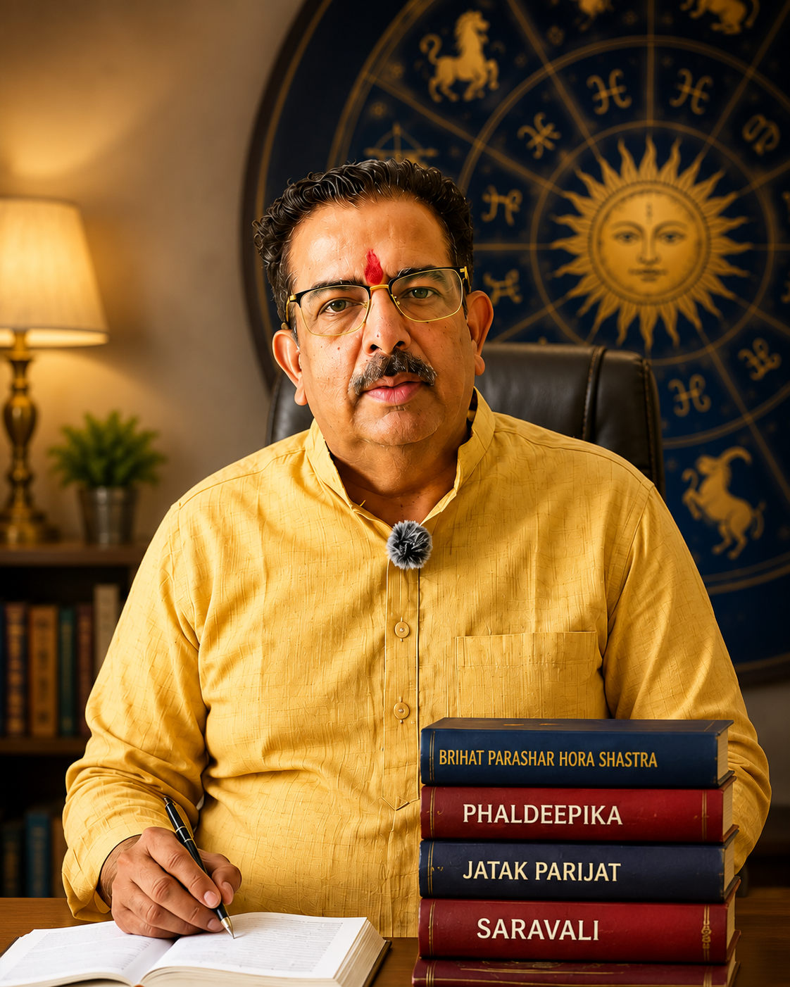 Acharya Ashok Sharma with Vedic scriptures